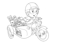 A coloring page of handy manny